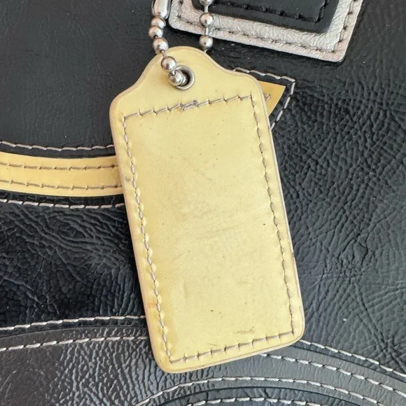 2010 Coach Opt Art Signature Patent Leather Black and Yellow Tote Bag - Picture 11 of 11